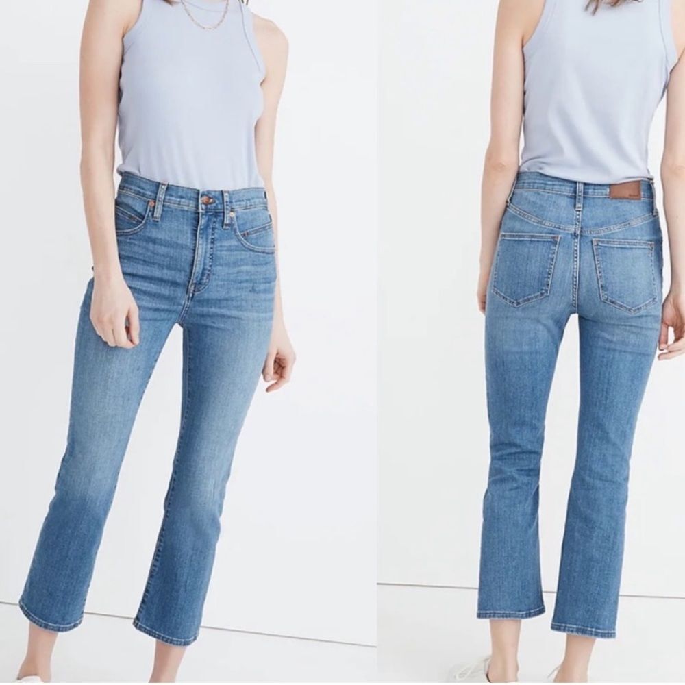 Madewell Cali Demi-Boot Jeans: Seamed Yoke Edition, Greenridge Wash, Sz 25 NWOT